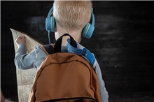 BuddyPhones Travel - dětská cestovní sluchátka, skládací - modrá (SLEVA)