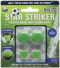Gumičky na analogové páčky (2 ks) a gripy na trigger (2 ks) iMP Tech: Trigger Treadz - Star Striker - zelené (PS4)