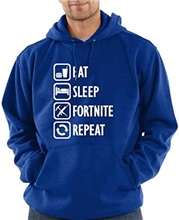 Modrá mikina Fortnite - EAT-SLEEP-FORNITE-REPEAT (velikost XL)