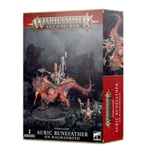 Warhammer: Age of Sigmar: Fyreslayers: Auric Runefather on Magmadroth