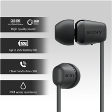 Sony WIC-100B bezdrátová sluchátka do uší - černá (SLEVA)