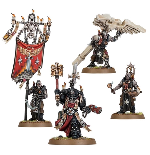 Warhammer 40.000: Black Templars Chaplain Grimaldus and Retinue