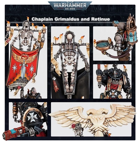 Warhammer 40.000: Black Templars Chaplain Grimaldus and Retinue