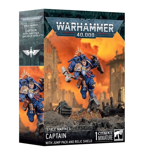 Warhammer 40.000 Space Marines Captain with Jump Pack and Relic Shield