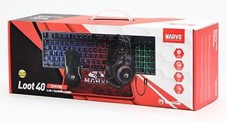 Marvo LOOT 40 herní sada: klávesnice, myš, sluchátka a podložka pod myš