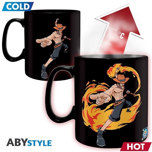 Hrnek One Piece - Luffy & Ace, měnící hrnek