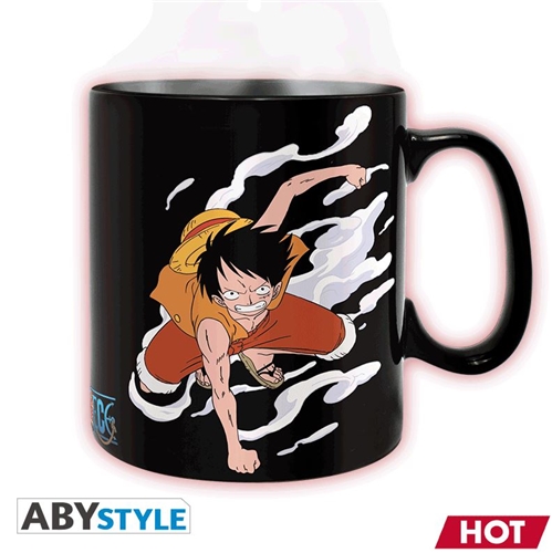Hrnek One Piece - Luffy & Ace, měnící hrnek