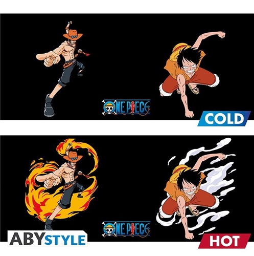 Hrnek One Piece - Luffy & Ace, měnící hrnek