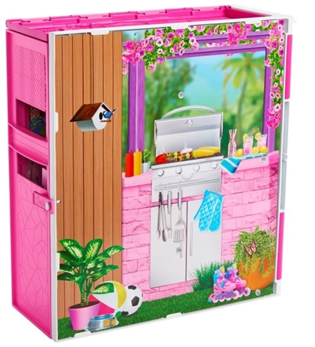 Barbie sada skládací přenosný letní domek Getaway + doplňky
