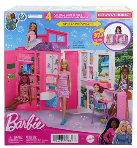 Barbie sada skládací přenosný letní domek Getaway + doplňky