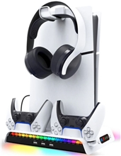 Multifunkční nabíjecí RGB stojan s chlazením (PS5 Slim) (BAZAR)