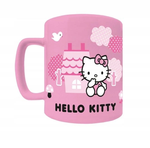 Hello Kitty s růžovou mašlí - Hrnek s návlekem