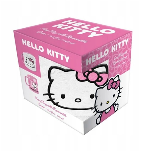 Hello Kitty s růžovou mašlí - Hrnek s návlekem