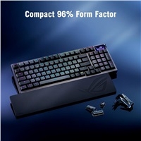 ASUS klávesnice ROG Azoth 96 HE, Mechanická, Bezdrátová, BT, RF 2.4GHz, CZ/SK, černá