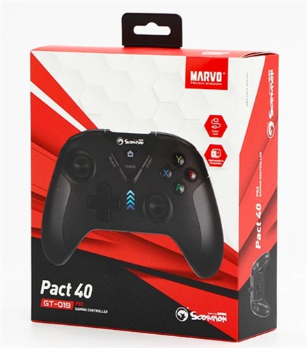 Gamepad Marvo PACT 40, 16tl., USB, vibrační (ČERNÁ)