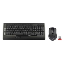 A4Tech 9300F, sada klávesnice s bezdrátovou optickou myší, AAA, CZ/US, klasická, 2.4 [GHz], bezdrátová, černá (SLEVA)