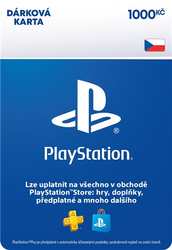 CZ - PlayStation Store el. peněženka - 1000 Kč - Elektronický kód