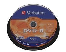 Média DVD-R Verbatim 4.7GB 16x, CakeBox, 10 kusů